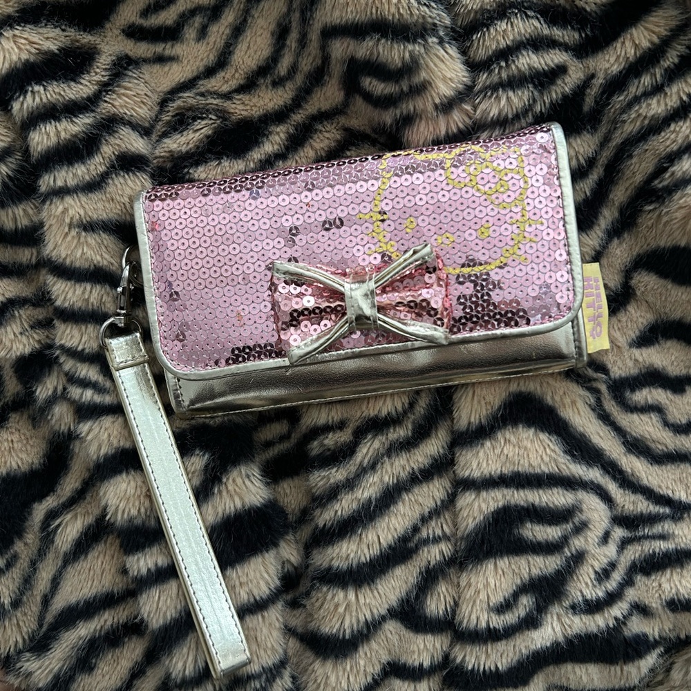 Hello Kitty Pink and Silver Sequin Clutch